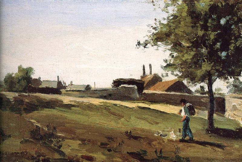 Camille Pissarro Entering the village oil painting image